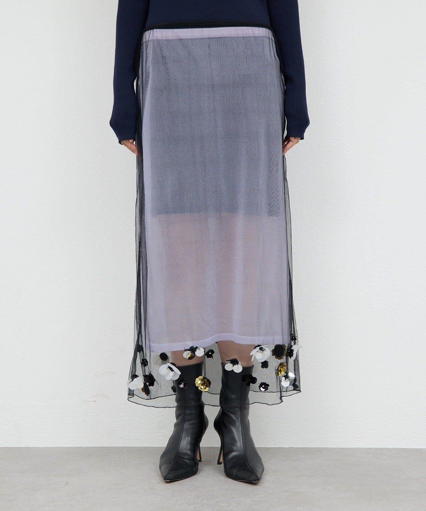 【25週年紀念款】透視珠飾半身裙