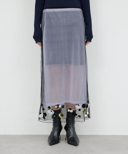 【25週年紀念款】透視珠飾半身裙