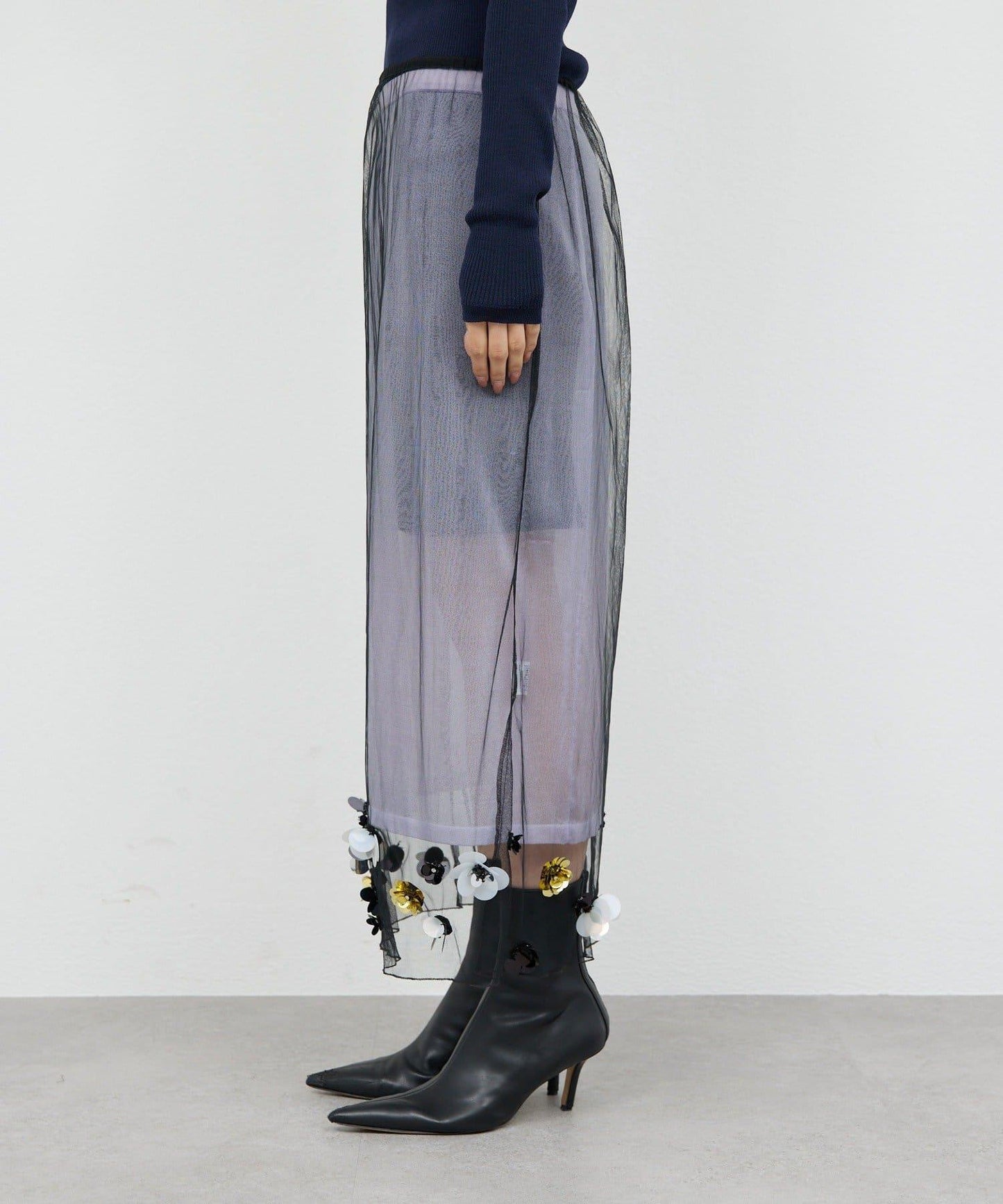 【25週年紀念款】透視珠飾半身裙