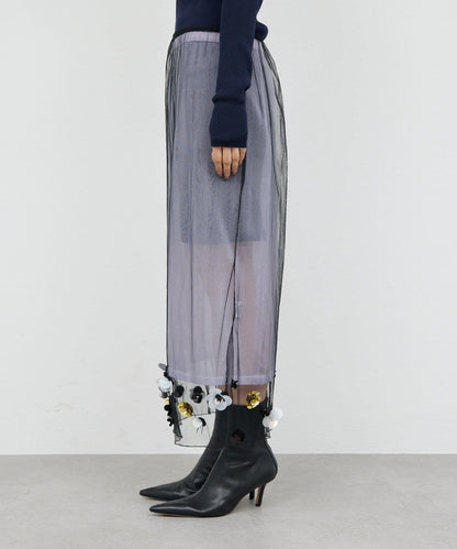 【25週年紀念款】透視珠飾半身裙