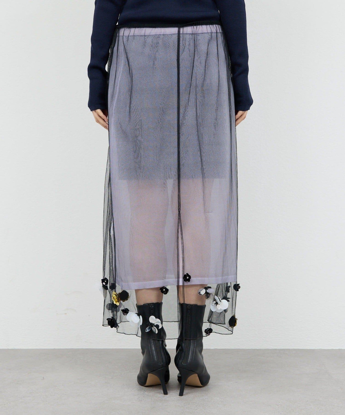 【25週年紀念款】透視珠飾半身裙