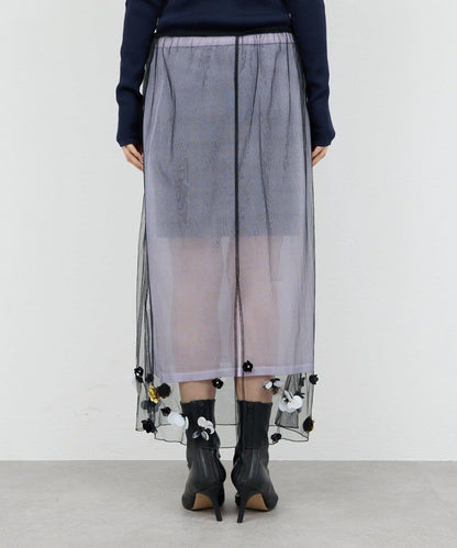 【25週年紀念款】透視珠飾半身裙