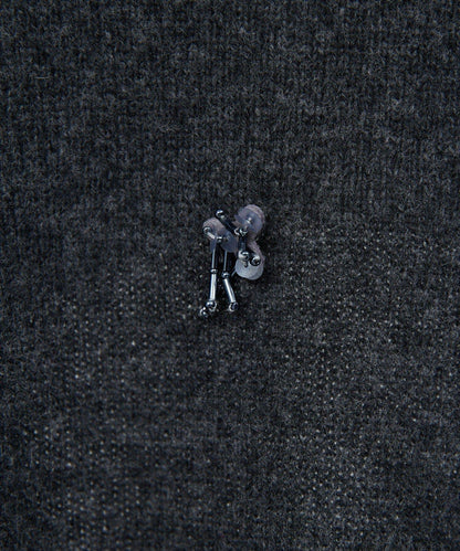 【25週年紀念款】寶石裝飾短款V領針織衫