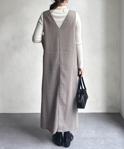 內搭套裝高腰帶連衣裙