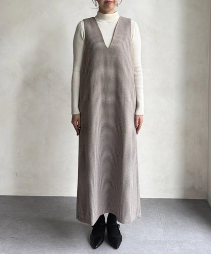 內搭套裝高腰帶連衣裙