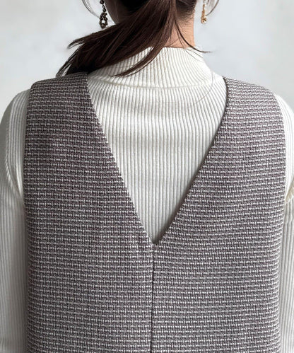 內搭套裝高腰帶連衣裙