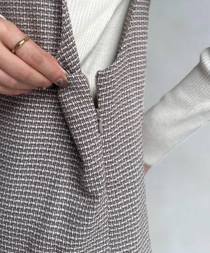 內搭套裝高腰帶連衣裙