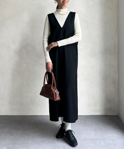 內搭套裝高腰帶連衣裙