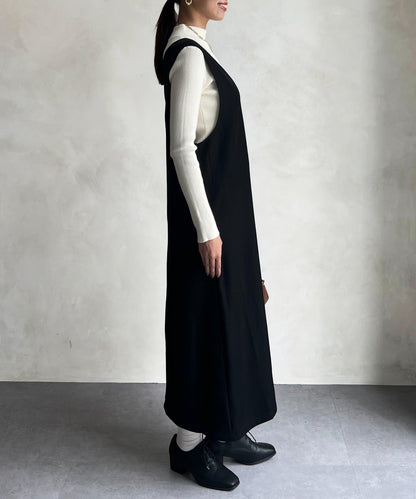 內搭套裝高腰帶連衣裙