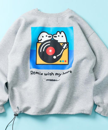 matsui×FREAK'S STORE 「レコード」抽繩後背印花圓領衛衣