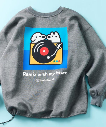 matsui×FREAK'S STORE 「レコード」抽繩後背印花圓領衛衣