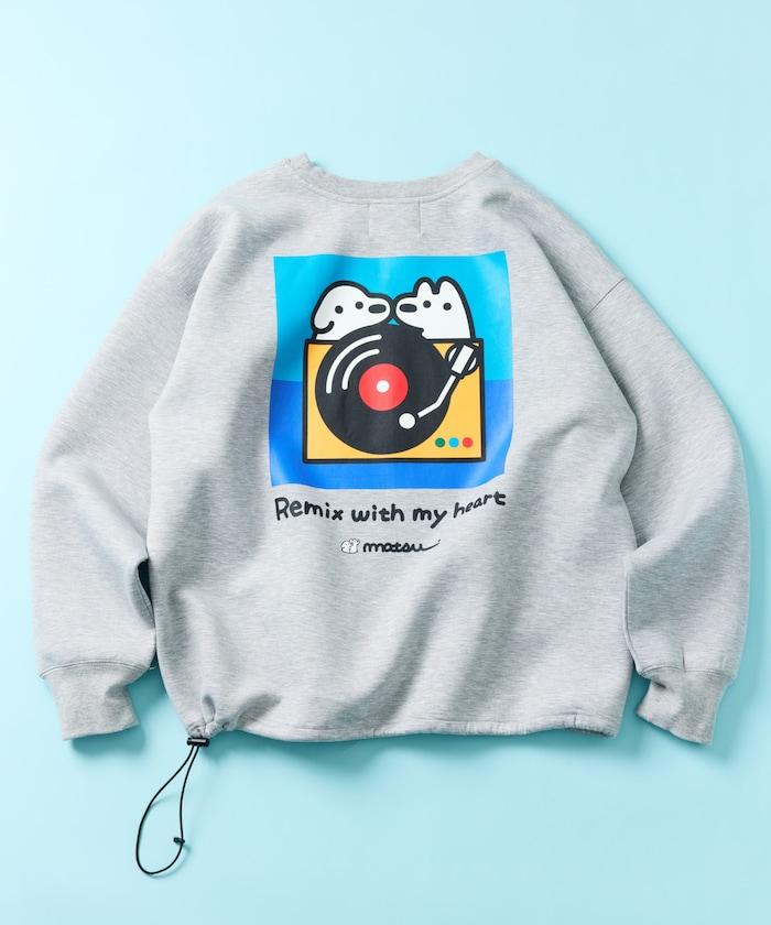 matsui×FREAK'S STORE 「レコード」抽繩後背印花圓領衛衣
