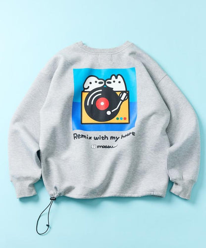 matsui×FREAK'S STORE 「レコード」抽繩後背印花圓領衛衣