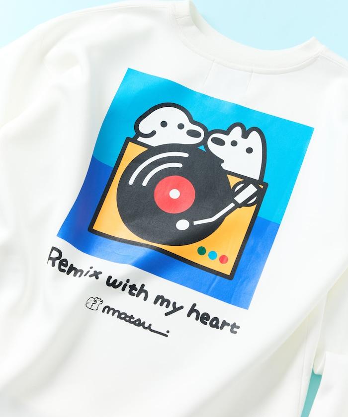 matsui×FREAK'S STORE 「レコード」抽繩後背印花圓領衛衣