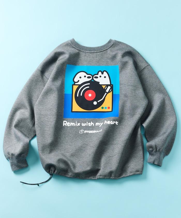 matsui×FREAK'S STORE 「レコード」抽繩後背印花圓領衛衣