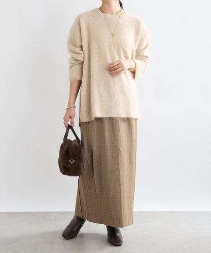 【蓬鬆質感】起毛羊毛側開叉針織衫