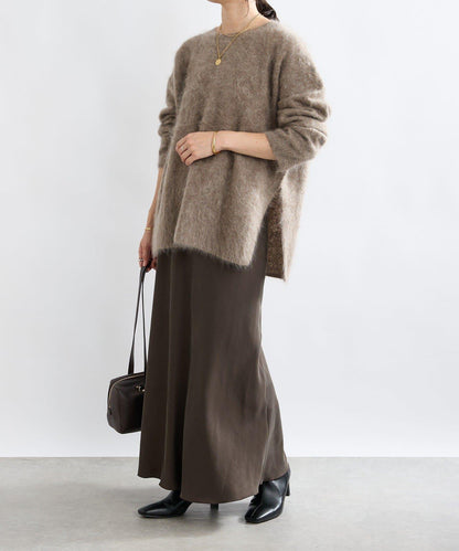 【蓬鬆質感】起毛羊毛側開叉針織衫
