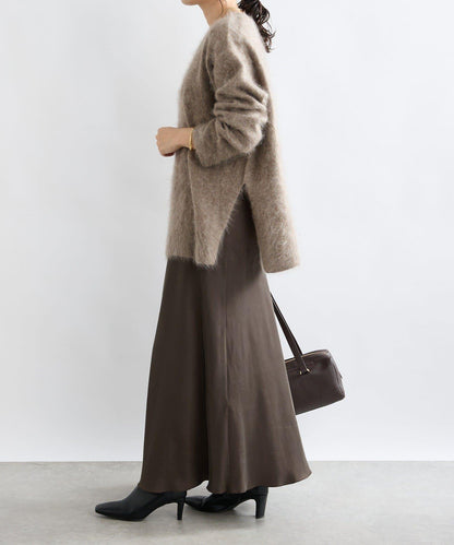 【蓬鬆質感】起毛羊毛側開叉針織衫