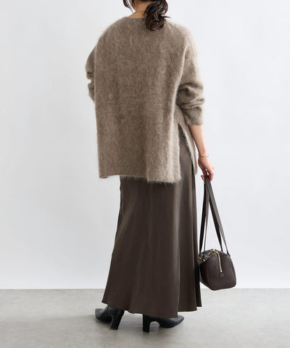 【蓬鬆質感】起毛羊毛側開叉針織衫
