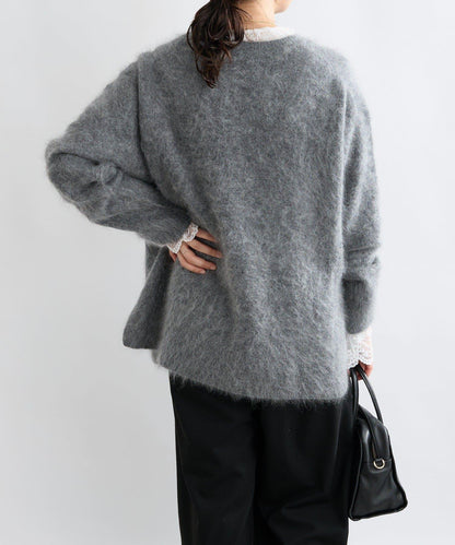 【蓬鬆質感】起毛羊毛側開叉針織衫