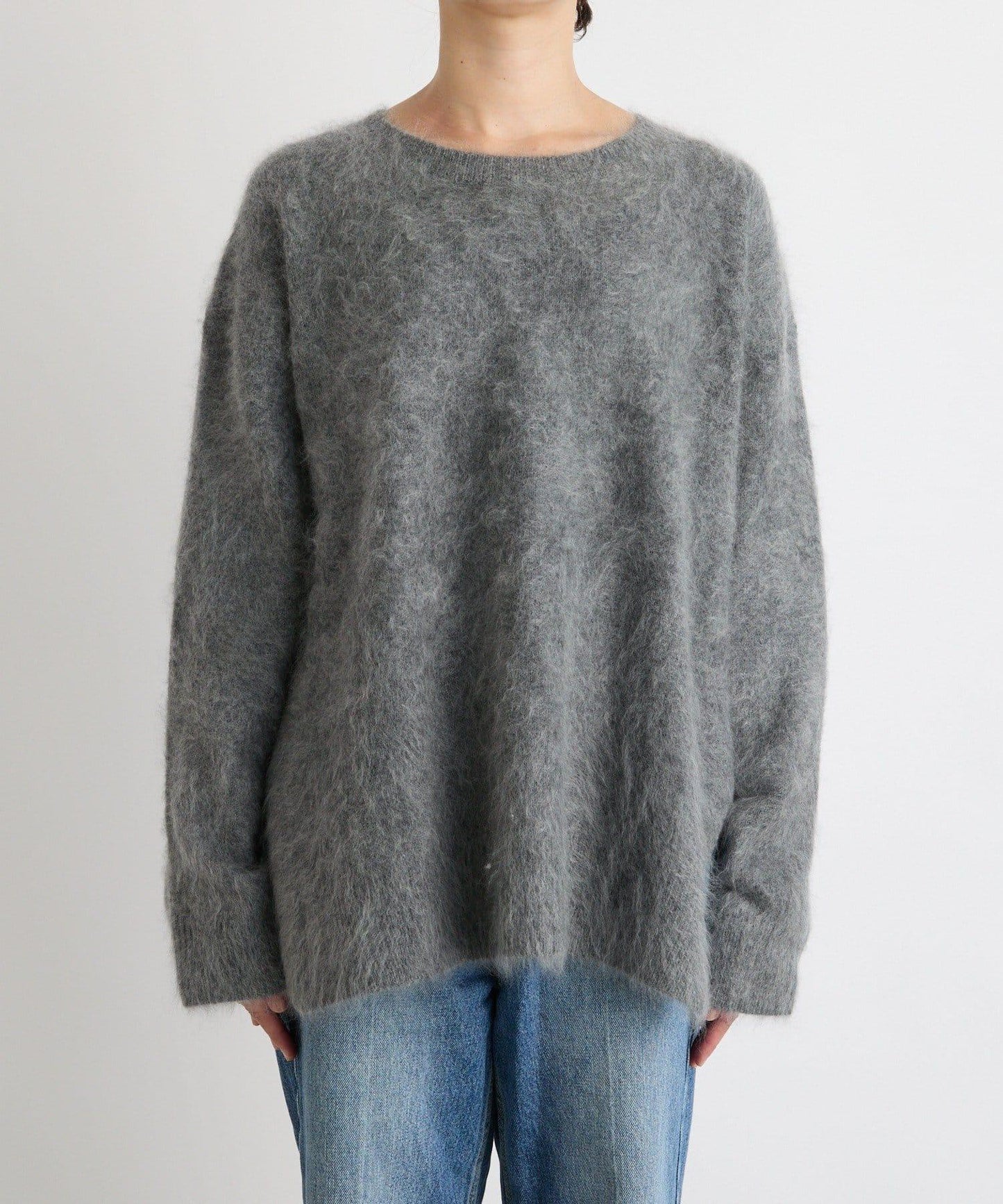 【蓬鬆質感】起毛羊毛側開叉針織衫