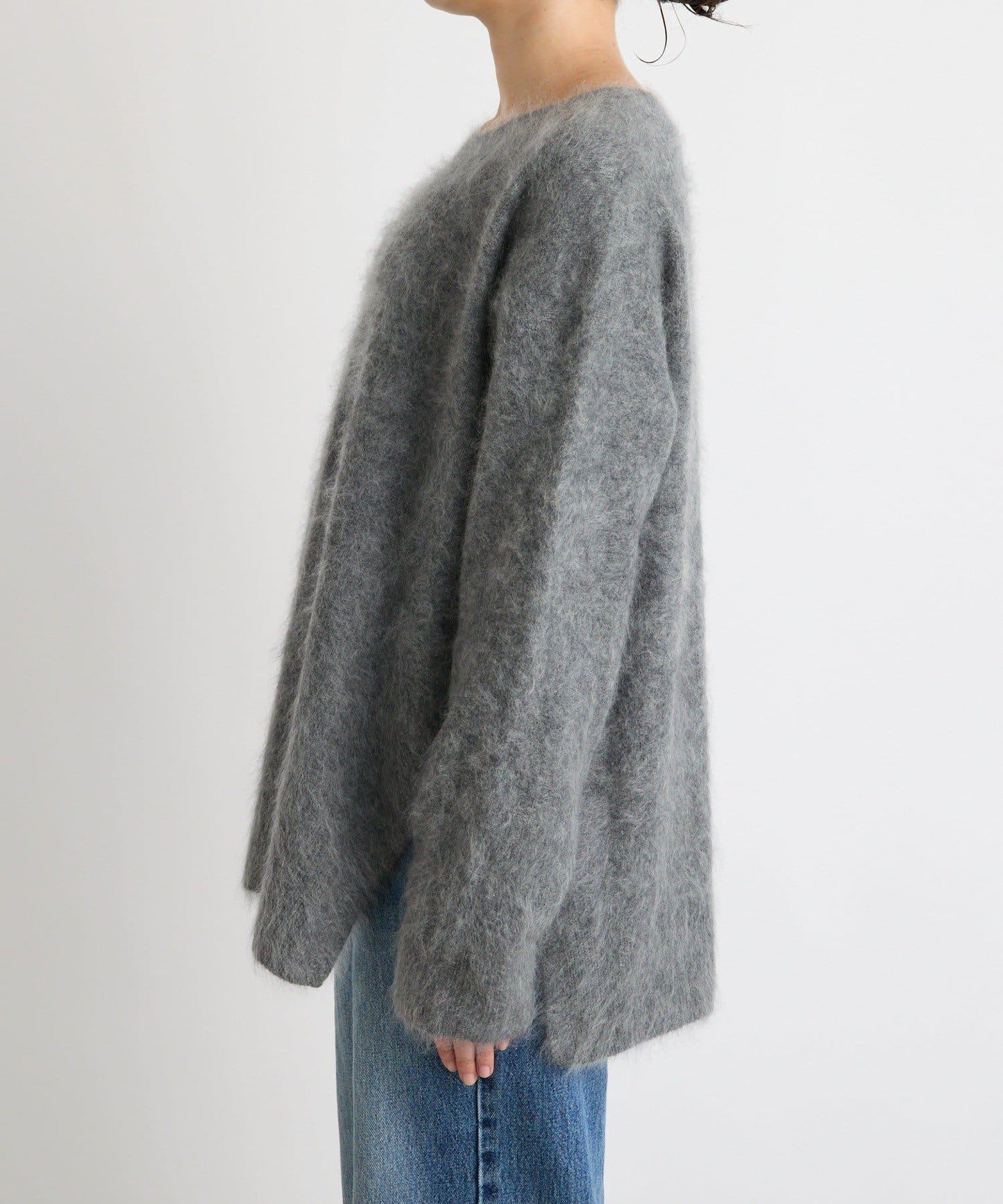 【蓬鬆質感】起毛羊毛側開叉針織衫