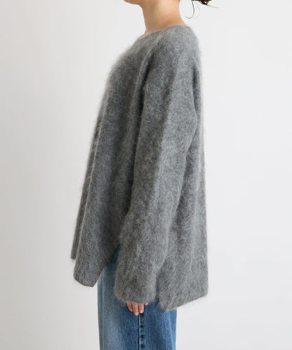 【蓬鬆質感】起毛羊毛側開叉針織衫