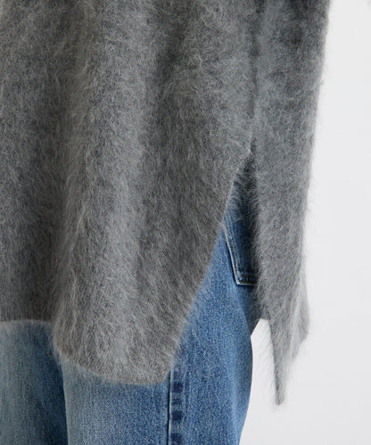 【蓬鬆質感】起毛羊毛側開叉針織衫