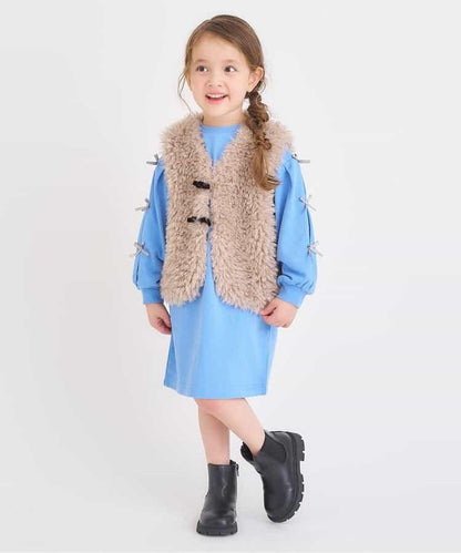 袖部蝴蝶結連衣裙