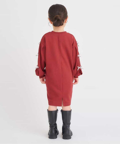 袖部蝴蝶結連衣裙