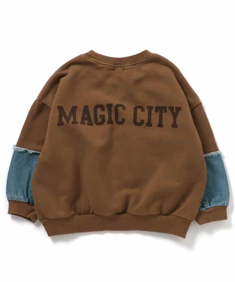 牛仔拼接套頭衫