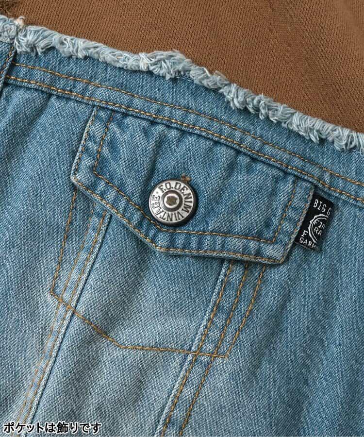 牛仔拼接套頭衫