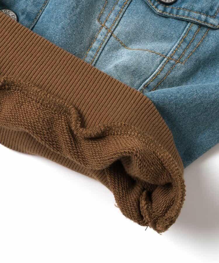 牛仔拼接套頭衫