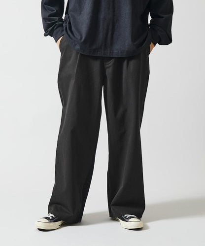 拼接牛仔休閒褲 / 寬鬆直筒褲