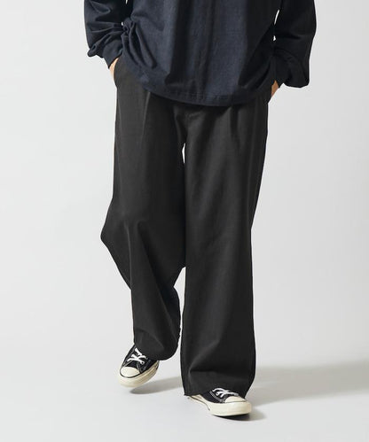 拼接牛仔休閒褲 / 寬鬆直筒褲