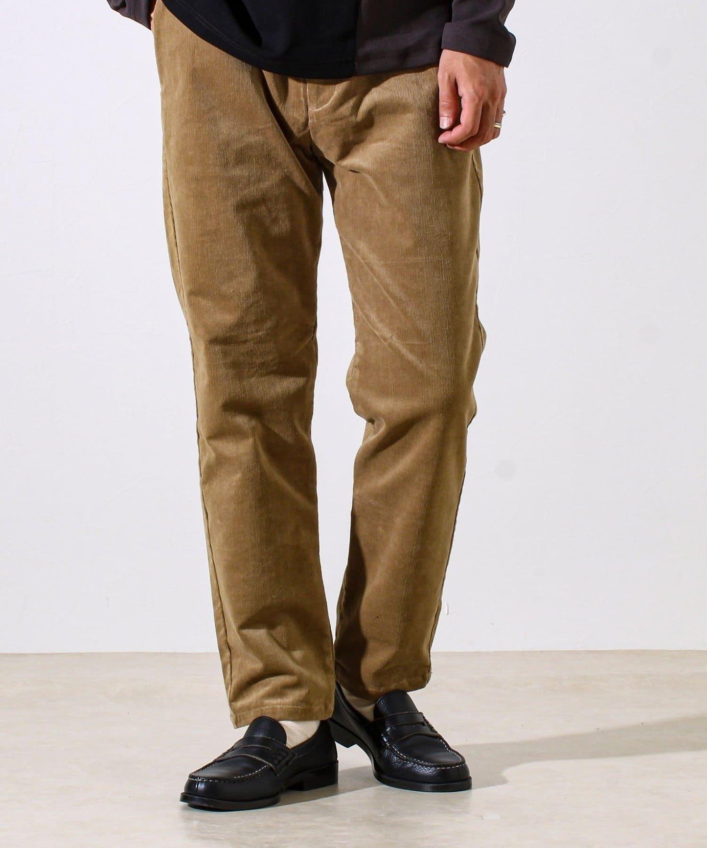 【保暖舒適且優雅】燈芯絨內里加絨彈力休閒褲