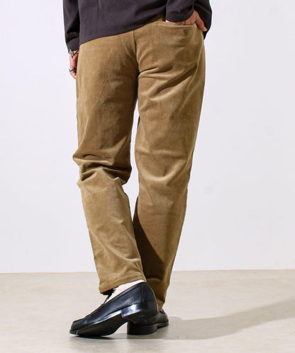 【保暖舒適且優雅】燈芯絨內里加絨彈力休閒褲