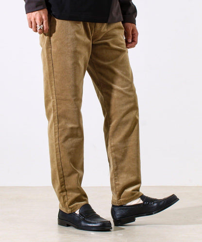 【保暖舒適且優雅】燈芯絨內里加絨彈力休閒褲