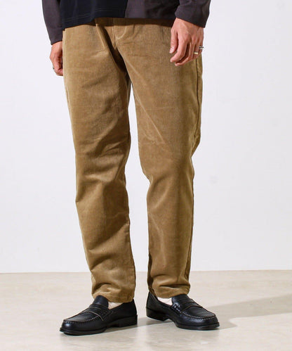 【保暖舒適且優雅】燈芯絨內里加絨彈力休閒褲