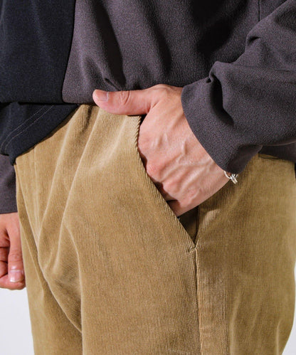 【保暖舒適且優雅】燈芯絨內里加絨彈力休閒褲