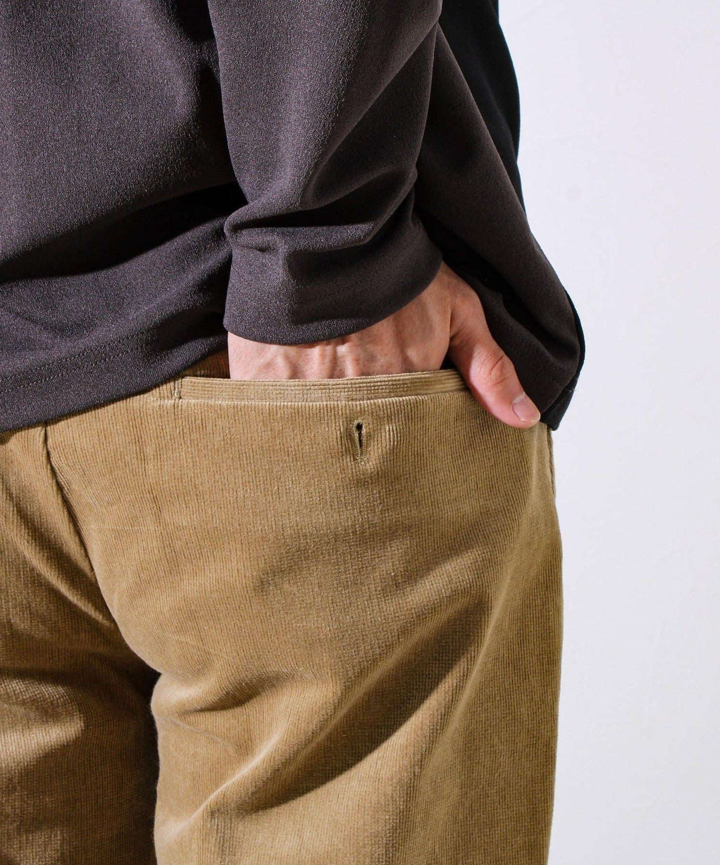 【保暖舒適且優雅】燈芯絨內里加絨彈力休閒褲