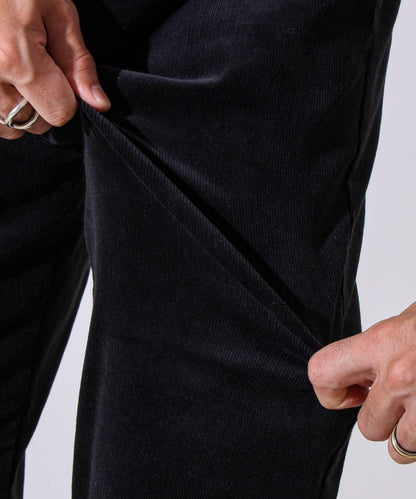 【保暖舒適且優雅】燈芯絨內里加絨彈力休閒褲