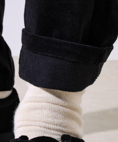 【保暖舒適且優雅】燈芯絨內里加絨彈力休閒褲