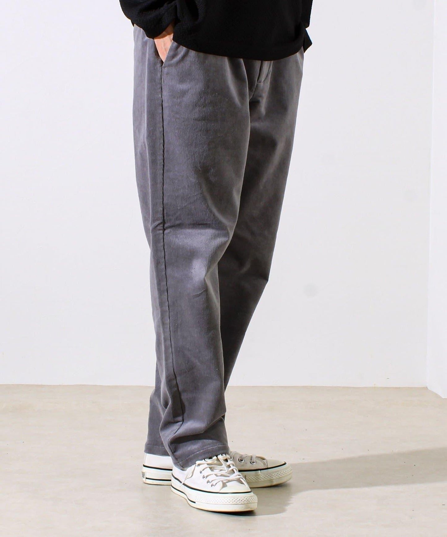 【保暖舒適且優雅】燈芯絨內里加絨彈力休閒褲