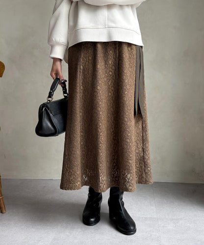 層疊喇叭蕾絲半身裙