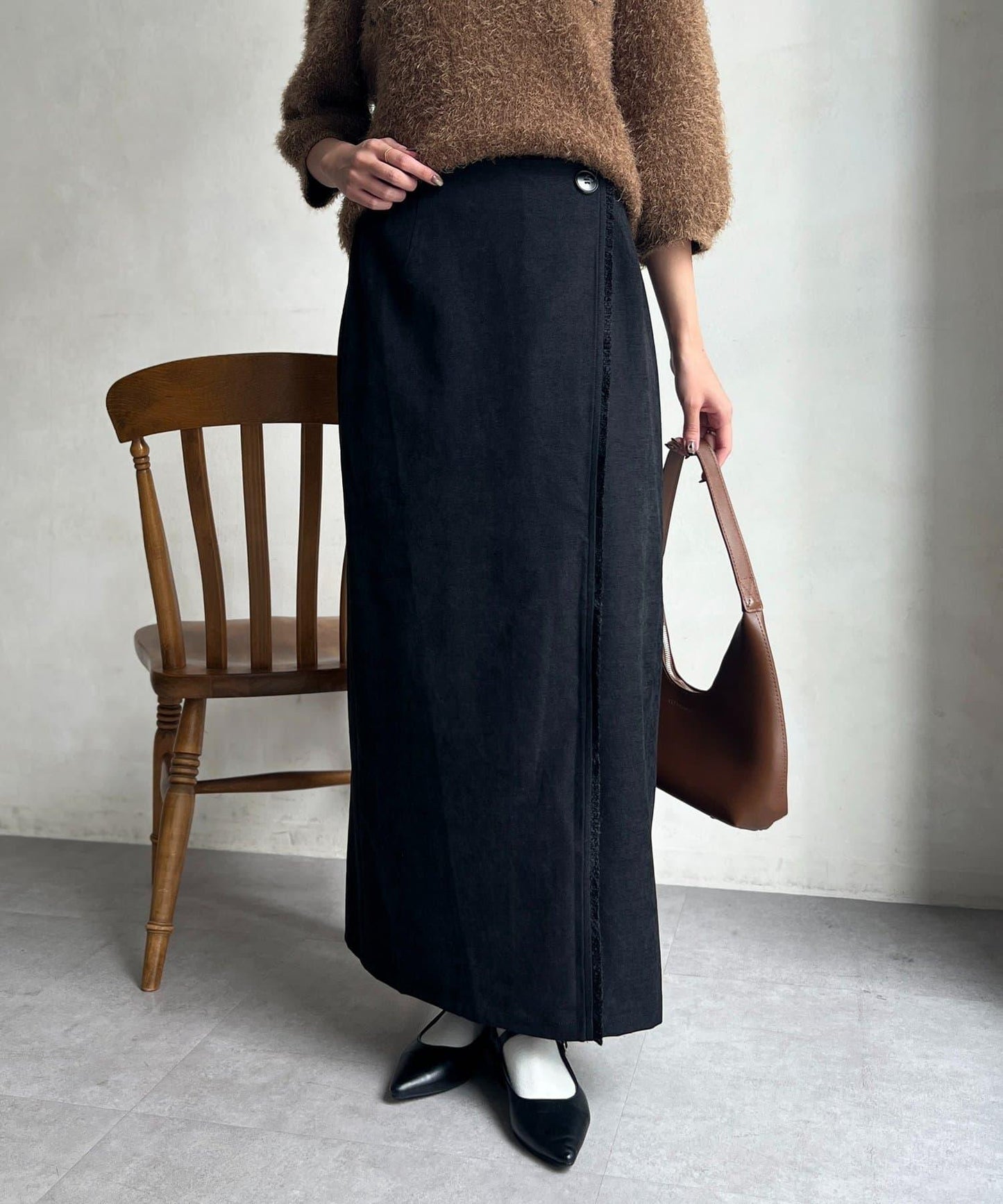 流蘇圍裹風窄裙