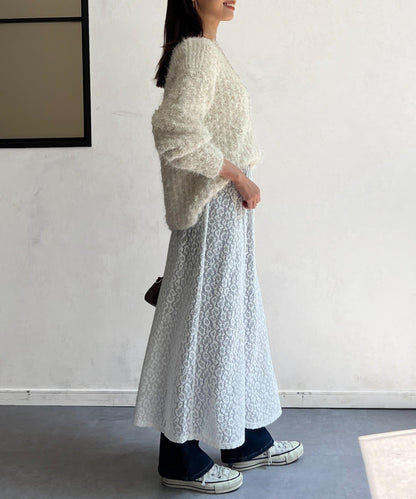 層疊喇叭蕾絲半身裙