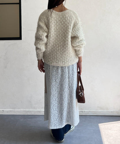 層疊喇叭蕾絲半身裙