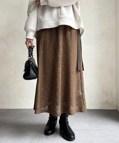 層疊喇叭蕾絲半身裙