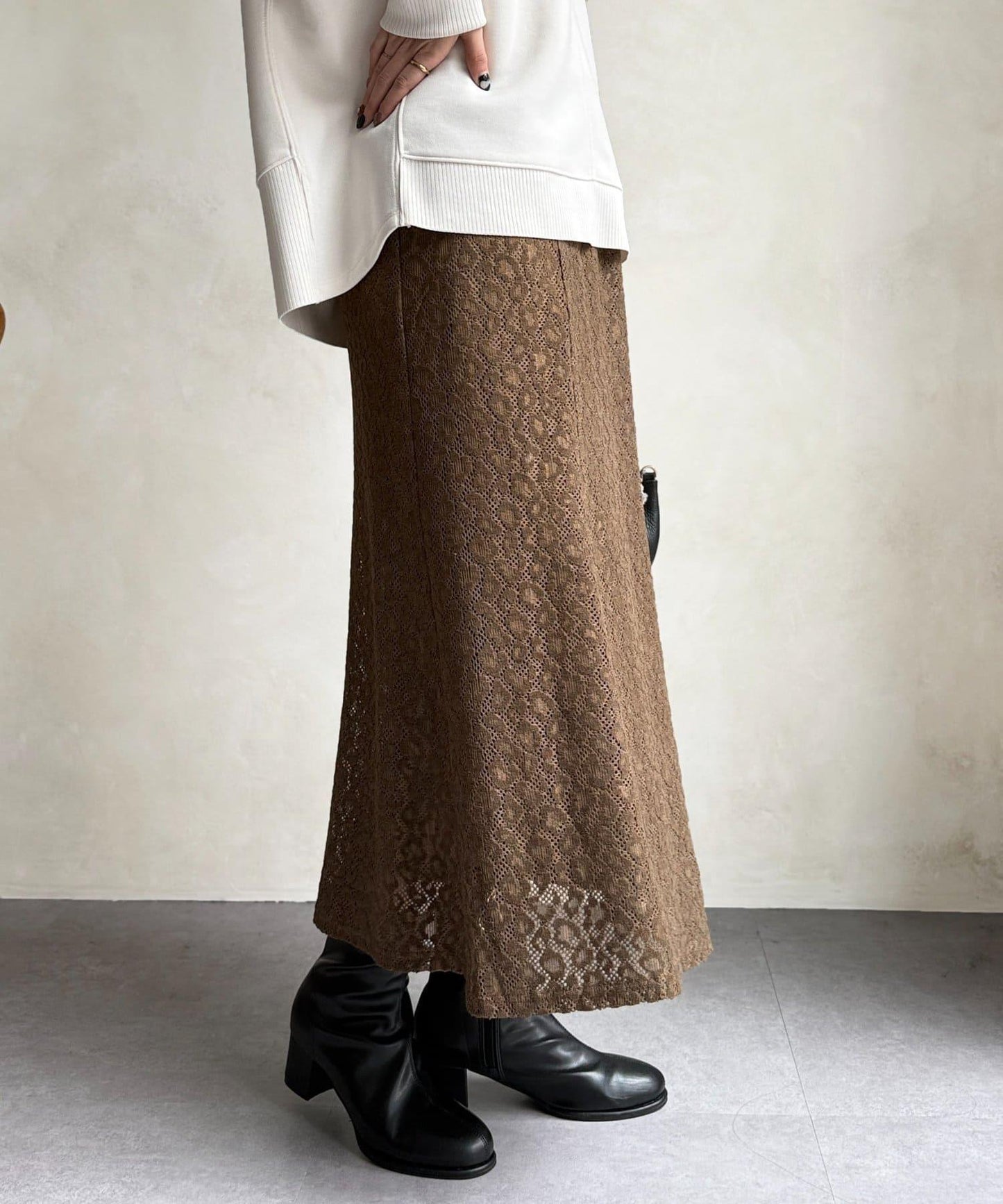 層疊喇叭蕾絲半身裙